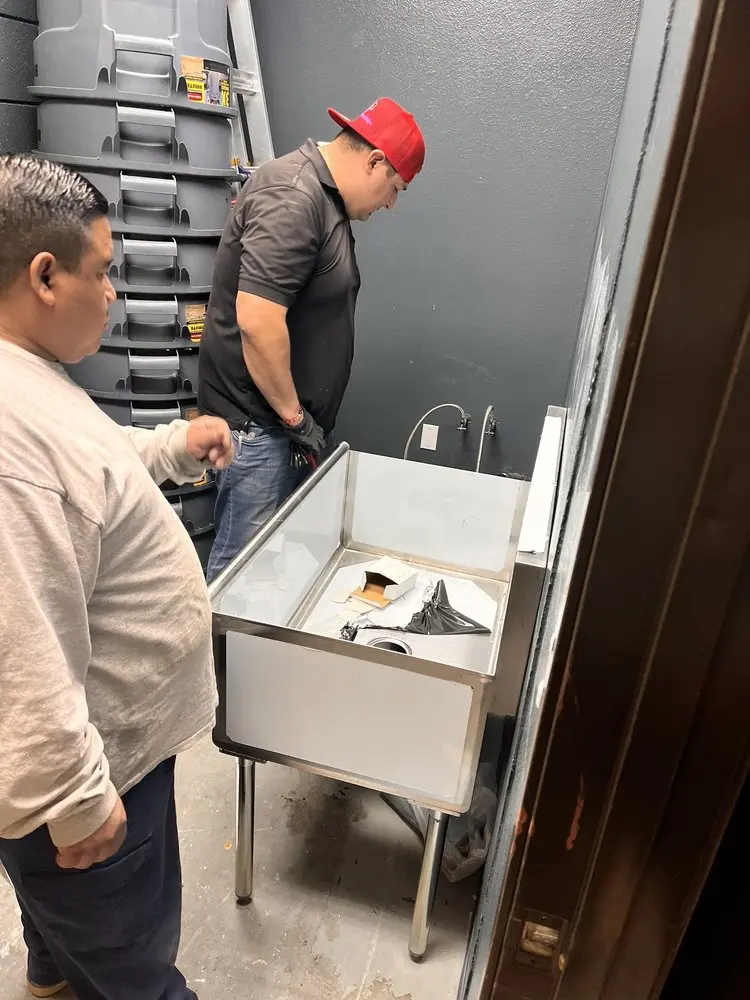 Commercial plumbing and sink installation in Garrett